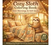 Slow Mornings & Soft Quilts: A Cozy Attic Coloring Adventure with a Cheerful Sloth and Friends