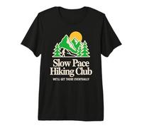 Slow Pace Escursionismo Club No Rush Mountain Trail Escursionista Art Maglietta Premium