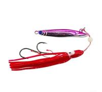 Slow Pitch Jig 40 g con rig Glow in the Dark Finish e Pre-Rigged Setup per Deep Sea Saltwater Fishing (40g Magenta)