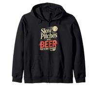 Slow Pitches And Beer That's Why I'm Here Baseball Fan - Felpa con Cappuccio