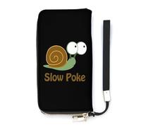 Slow Poke Snail Portafoglio sottile per le donne Borsa lunga carino pochette da polso borsa porta carte, Stile:, 20x10.5cm