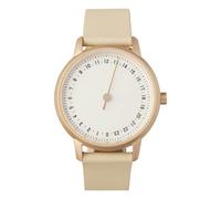 slow Round-S 11 - Pelle avorio, cassa in oro rosa, quadrante argento-bianco
