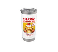 Slow Sundays Pancake Breakfast Funny Illustration Graphic Bicchiere termico in acciaio inox doppia parete