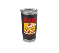 Slow Sundays Pancake Breakfast Funny Illustration Graphic Bicchiere termico in acciaio inox doppia parete