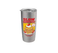 Slow Sundays Pancake Breakfast Funny Illustration Graphic Bicchiere termico in acciaio inox doppia parete