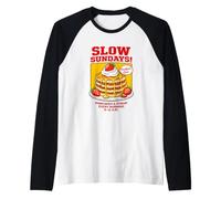 Slow Sundays Pancake Breakfast Funny Illustration Graphic Maglia con Maniche Raglan