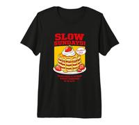 Slow Sundays Pancake Breakfast Funny Illustration Graphic Maglietta Premium