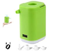 Slowowing Mini Air Pump, Mini Portable Air Pump with Light, USB Rechargeable, Fast Inflate Deflate for Pool Floats, Air Bed, Air Mattress Swimming Ring (1200mah,green)