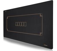 SLOWPLAY Tappetino da Poker Godel Texas Hold'em 120 x 70 cm | Panno da Poker Portatile, Nero e Oro Champagne | Copritavolo da Poker Professionale, Resistente all'Acqua, Riduzione del Rumore