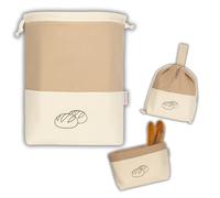 slowroom Sacchetto 3 in 1 per il Pane - Cestino in Tessuto - Borsa in Cotone - Contenitore 32 x 35 cm