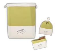 slowroom Set Regalo in Cotone - Borsa per Il Pranzo Verde Oliva, 32 x 35 cm