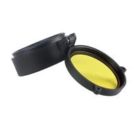 SLOYCA Copriobiettivo Trasparente for cannocchiale da puntamento 30-69MM Tappo di Protezione a Molla Rapida Ribaltabile Coperchio Obiettivo Giallo for Calibe (Color : 57mm)