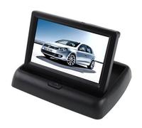 SLS SHOP Monitor A Scomparsa Da 4.3 Pollici LCD Retrovisore Auto, 2 Canali Di Ingresso Av