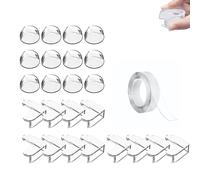SLshiBo Paraspigoli per Bambini 24 Pezzi Trasparenti Paraspigoli Angolari in Gomma 2 Forme Proteggi Spigoli Bambini con Nastro Adesivo Resistente per Tavolo e Mobili (Rotondo + Angolo Retto)