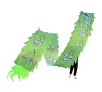 SLSKO Nastro for Fitness Dragon Dance, Nastro Dragon Poi Lungo 26 Piedi con Testa di Drago, Lavabile, Multicolore(Green)