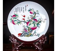 SLSKO Piatto Decorativo in Ceramica Jingdezhen da 10,2 Pollici, Ornamenti for mobili Cinesi for la casa e Il Soggiorno
