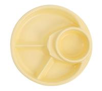 SLSKO Piatto fondo diviso, piatto da portata in porcellana for un pasto equilibrato, piatto da dessert con 4 scomparti, vassoio diviso for un facile controllo delle porzioni - 1 pezzo (rosa)(Yellow)