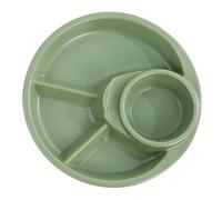 SLSKO Piatto fondo diviso, piatto da portata in porcellana for un pasto equilibrato, piatto da dessert con 4 scomparti, vassoio diviso for un facile controllo delle porzioni - 1 pezzo (rosa)(Green)