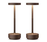 SLSMD Lampada da tavolo senza fili LED Ricaricabile Dimmerabile 5000mAh 3 Modalità di Luce Uso Interno/Esterno batteria Lunga Durata Trasportabile USB-C Lampada da tavolo (2x Ruggine)