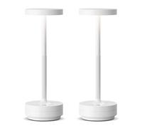 SLSMD Lampada da tavolo senza fili LED Ricaricabile Dimmerabile 5000mAh 3 Modalità di Luce Uso Interno/Esterno batteria Lunga Durata Trasportabile USB-C Lampada da tavolo (2x Bianco)
