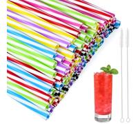 SLTAXAR 100 Pz Cannucce Rigide Riutilizzabili Cannucce Rigida con Spazzola Cannucce Colorate Dritte Cannucce Riutilizzabili Colorate per Frullati Cocktail Bevande Calde (Diametro 7mm, Lunghezza 24cm)