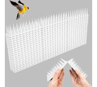 SLTAXAR 20 Pezzi Dissuasori per Piccioni Plastica 8.6M Dissuasori per Uccelli o Gatti Scaccia Piccioni Repellente per Uccelli da Esterno, 43 x 4 cm x 3,3 cm, 3 File (Bianco)