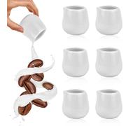 SLTAXAR 6 Pezzi Mini Brocca per Latte in Ceramica 90ml Brocca per Salsa da Cucina,Mini Lattiera Bricco Latte Porcellana,Tazza da Caffè e Salse,Piccola Brocca per Caffè,Panna,Latte, Bianco