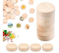 SLTAXAR 60 Pezzi Faggio Dischi di Legno 30mm, Rotondi Fette 10mm di Spessore per Pirografo, Fai da Te Creativo Artigianato e Decorazioni