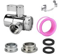 SLTAXAR Valvola Deviatore per Doccia, Valvola per Adattatore Doccia in Ottone, Deviatore Doccia Rubinetto 3 Vie G 1/2", Deviatore Rubinetto Colonna 3 Vie, per Bagno Doccetta e Adattatore da Cucina