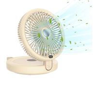 SLuB Ventilatore da Tavolo, Oscillazione Automatica a 120°, Luce LED, Velocità del Vento a 6 Velocità, Ventilatore Turbo Silenzioso per Casa, Ufficio, Cucina, Ecc (Cachi)