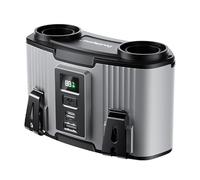 SLuB Ventilatore portatile 4 in 1: per mano, collo, cintura e tavolo. 10 velocità, LED, 24000mAh, powerbank, compatto, ideale per esterni e lavoro.（Grigio）