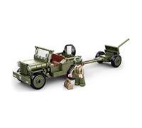 Sluban Army WW2 Jeep alleato e cannone antiaereo