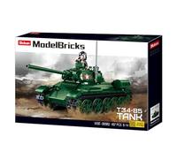 Sluban Klemmbausteine Soviet T34-85 Tank (497 Pieces), Playset, SL95852, Multi-C
