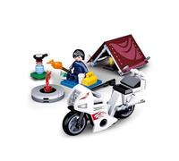 Sluban Klemmbausteine Motociclisti in campeggio (76 pezzi) [M38-B0717E], set da gioco, mattoncini a morsetto, city, con personaggio giocattolo, vita cittadina, colorati, mattoncini a morsetto SL07160