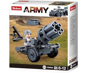 Sluban Klemmbausteine SL07170, WWII - Mini set da gioco, 76 pezzi [B0680A], set da gioco, mattoni, soldati, con personaggio di gioco, Army WWII, multicolore