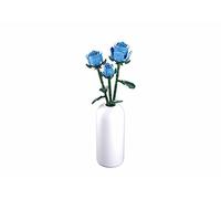 Sluban M38-B1101-11 - Rose artificiali blu con vaso bianco, altezza 41,5 cm
