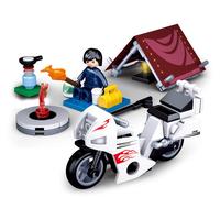 Sluban Town motociclista in campeggio set di costruzione