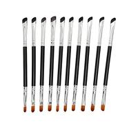 Sluffs 10pcs Sickle Eyeliner Brush Fine Angled Eyeliner Eyebrow Concealer Brushes, Double Ended Sickle Eyeliner Detail Brush for Makeup Cosmetic