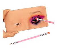 Sluffs 3D Eye Makeup Face Practice Board, tavoletta per esercitarsi nel trucco degli occhi, antiscivolo, in morbido silicone, con manichino per il trucco e pennelli.