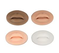 Sluffs 4 pezzi 3D praticare labbra, morbido silicone realistico ing pelle finta silicone labbro modello leggero nero traslucido traslucido traslucido morbido flessibile le labbra