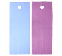 Sluffs Beauty salon bed sheets, SPA massage table bedspread (75x200cm perforated), soft, skin friendly, oil resistant, beauty salon (Purple + Blue)