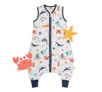 Slumbersac Sacco nanna con piedini bambini 0.5 Tog 60 cm Animali Marini I Sacco nanna estivo dimensione del corpo 60-70 cm | Sacco nanna Mussola di bambù