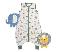 Slumbersac Sacco nanna con piedini bambini 0.5 Tog 60 cm Giungla I Sacco nanna estivo dimensione del corpo 60-70 cm | Sacco nanna Mussola di bambù