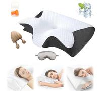 Slumblr Contour Relief Pillow, Slumblr Ergonomic Pillow, Memory Foam Contour Pillow, Neck Support Orthopedic Pillows For Sleeping, For Side Back Stomach Sleepers(Black)