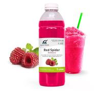 Slush Ice Sciroppo Red Spider | Lampone | Concentrato 1:5 | Bottiglia da 1 litro | Senza glicerina | Adatto per macchina Ninja Slushy | Qualità premium direttamente dal produttore