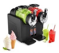 Slush Machine&Soft Serve Ice Cream Maker for Commercial & Home Use,2×2L Dual Tank,No Ice Needed Cold Drink Maker,7 Preset Modes for Smoothies,Milkshakes,Cocktails,Margaritas,and Ice Cream Black