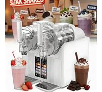 Slushie Maker, Macchina per Gelato Versatile con 7 preset, Serbatoi Doppi, Pulizia Automatica, Serratura per Bambini, Design Commerciale a Doppia Testa per Bevande Fredde