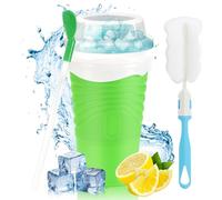 Slushy Maker Cup, Macchina per Granita In Silicone, Con Cannuccia E Cucchiaio 2 In 1, Frozen Magic Squeeze Cup In Silicone, Per I Frullati Fatti In Casa(verde)