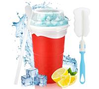Slushy Maker Cup, Macchina per Granita In Silicone, Con Cannuccia E Cucchiaio 2 In 1, Frozen Magic Squeeze Cup In Silicone, Per I Frullati Fatti In Casa(rosa)