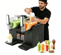 Slushy Maker Macchina per gelato morbido, doppio serbatoio da 430 W, pulizia automatica, display a LED per frappè e servizio morbido, design 2 in 1 per uso domestico